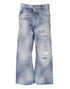 Dsquared² Blue Washed High Waist Wide Leg Jeans